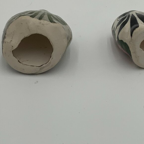 2 Tonala Mexican Pottery Owls Sculpture Ceramics Hand Painted - Picture 7 of 7